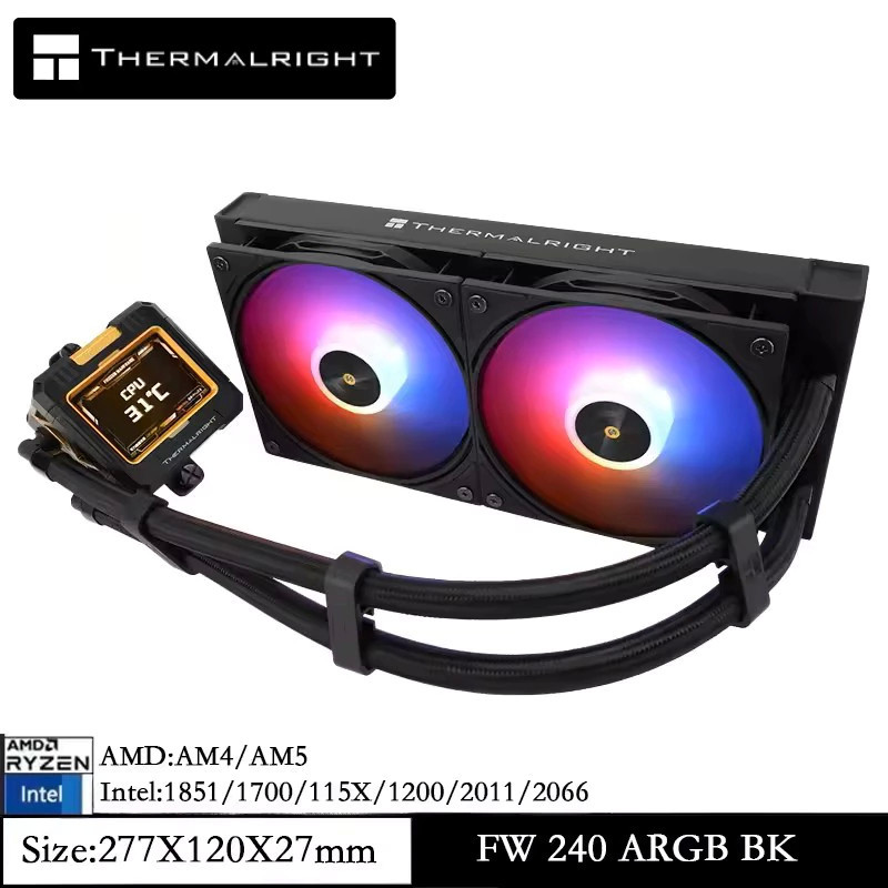 Thermalright FROZEN WARFRAME 240 ARGB AIO CPU Liquid Cooler 2.4 นิ้ว หน้าจอ 320*240ความละเอียด IPS L