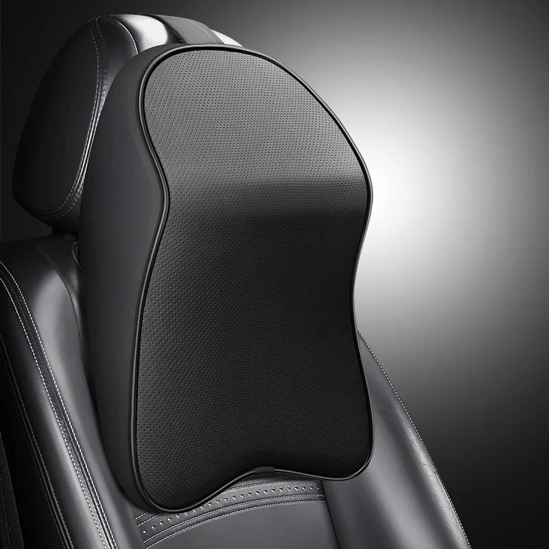 3D Nappa PU หนัง Headrest หน่วยความจําโฟม Rest หมอน Headrest รถคอหมอนสําหรับบรรเทาอาการปวดรถ Travel 