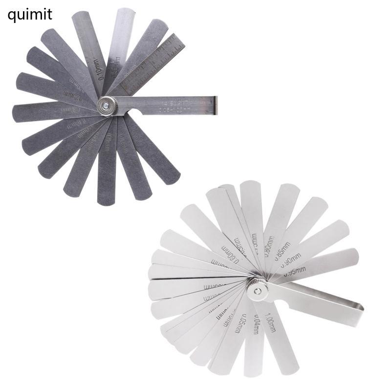 QUIM แบบพกพา Feeler Gauge เมตริกสแตนเลส Feeler Gauge เครื่องวัดความหนาที่มีประโยชน์