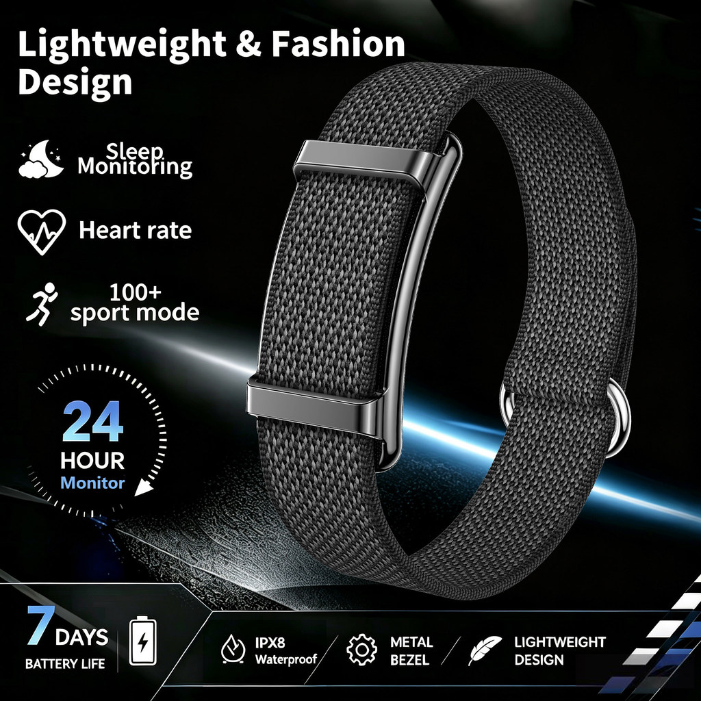 2026 ใหม่ Ultra-Thin No-Screen Smart Band 5ATM กันน้ํา Heart Rate เลือดออกซิเจน Sleep Monitor ฟิตเนส Tracker ของขวัญ