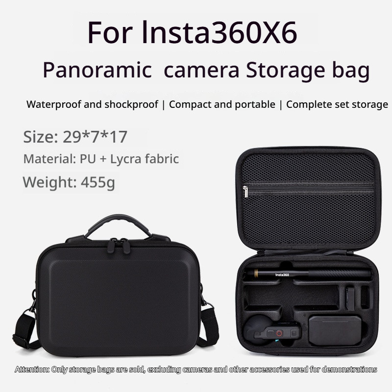 สําหรับ Insta360 X6 all-in-one กระเป๋าเก็บของ, กล้องพาโนรามาฮาร์ดเคสไหล่เดี่ยวแบบพกพากระเป๋า, กล่องป้องกันอุปกรณ์เสริมกล้อง X6