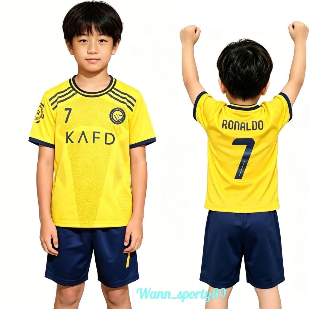 ใหม่ล่าสุด RONALDO AL NASSR เสื้อฟุตบอล AGES 1 ถึง 14 ปี เสื้อฟุตบอล RONALDO/ RONALDO AL NASSR เสื้อ