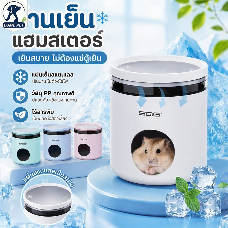 DOME PETบ้านแฮมสเตอร์ บ้านหลบแฮมสเตอร์ สำหรับสัตว์เลี้ยง เย็น บ้านหนูตะเภา