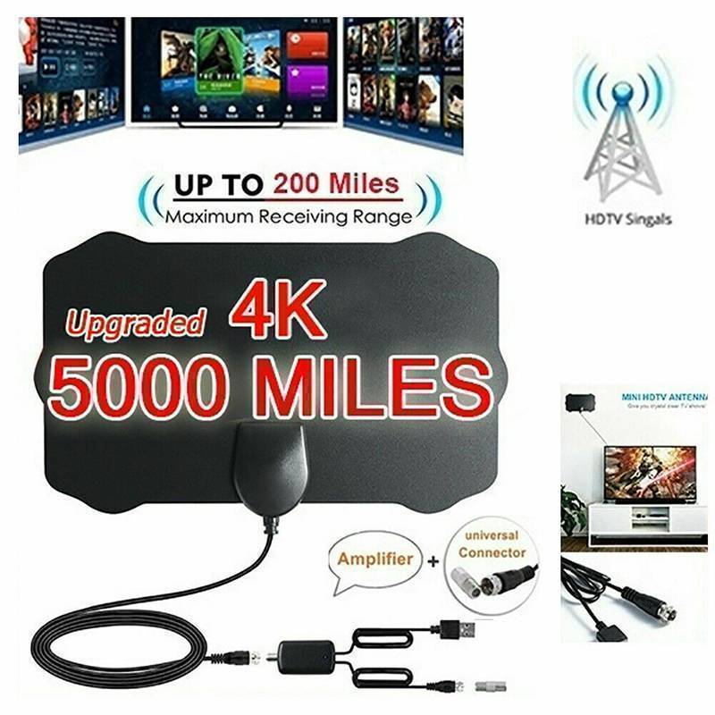 # BHTH# 5000 Mile Range HDTV เสาอากาศ 4K HD Indoor Digital TV เครื่องขยายสัญญาณอากาศ ~
