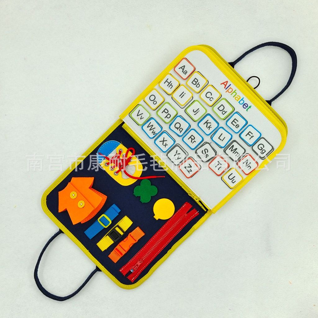 0FZ9 Felt Learning Board 2024 Cross-Border Plus Page diy การศึกษาปฐมวัยของเล่นเพื่อการศึกษา Felt Bus