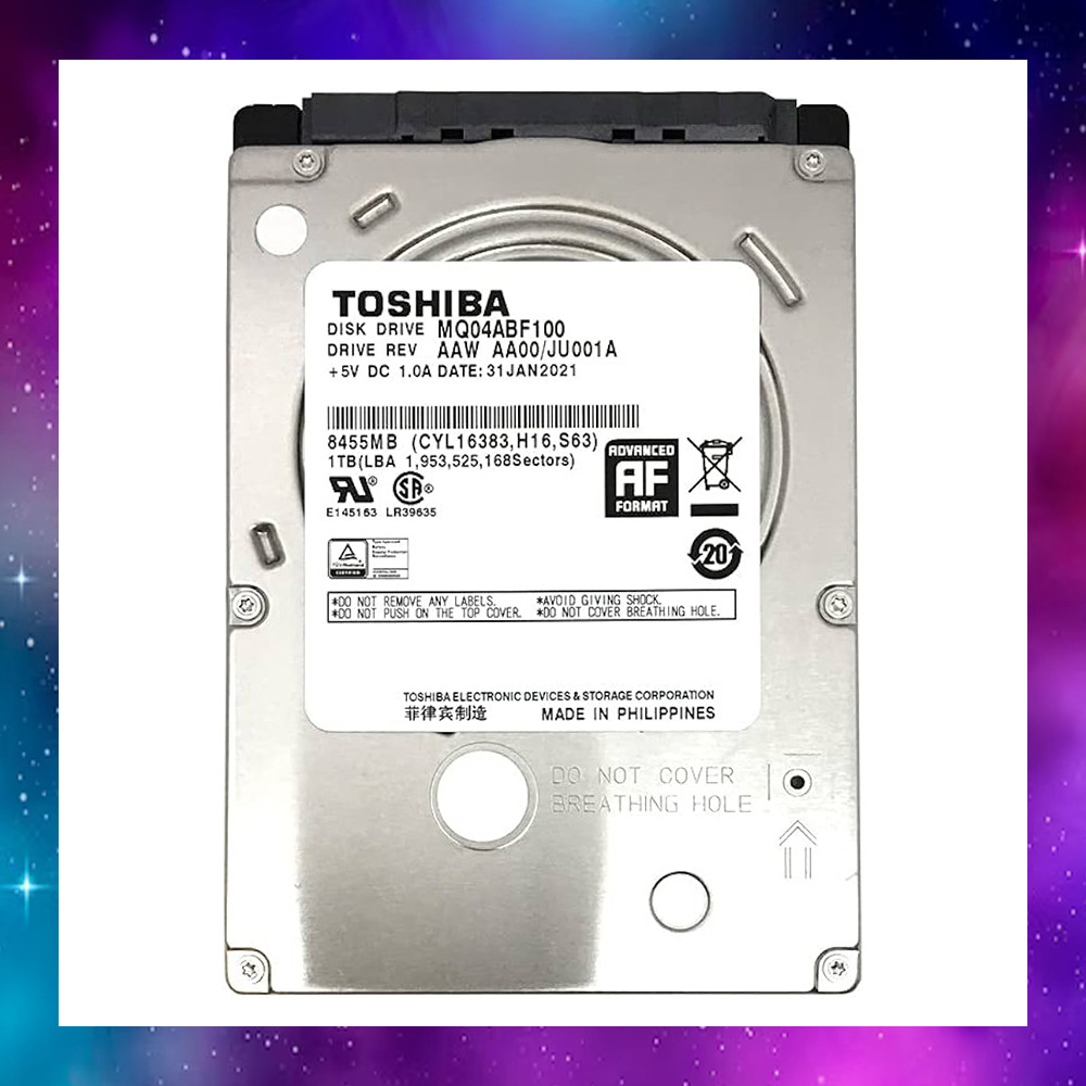 1 TB HDD 2.5 INCH (ฮาร์ดดิสก์โน้ตบุ๊ค) TOSHIBA MQ04ABF100 5400RPM SATA3 ใช้งานปกติ