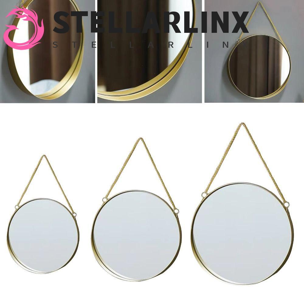 สเตลล่าrlix นอร์ดิกกระจกตกแต่ง,เหล็กดัดโซ่โลหะสร้างสรรค์กระจกแต่งหน้า,พรีเมี่ยมรอบ/หกเหลี่ยม/มุม ล้าง เครื่องประดับแขวนผนังกระจกตกแต่งบ้าน
