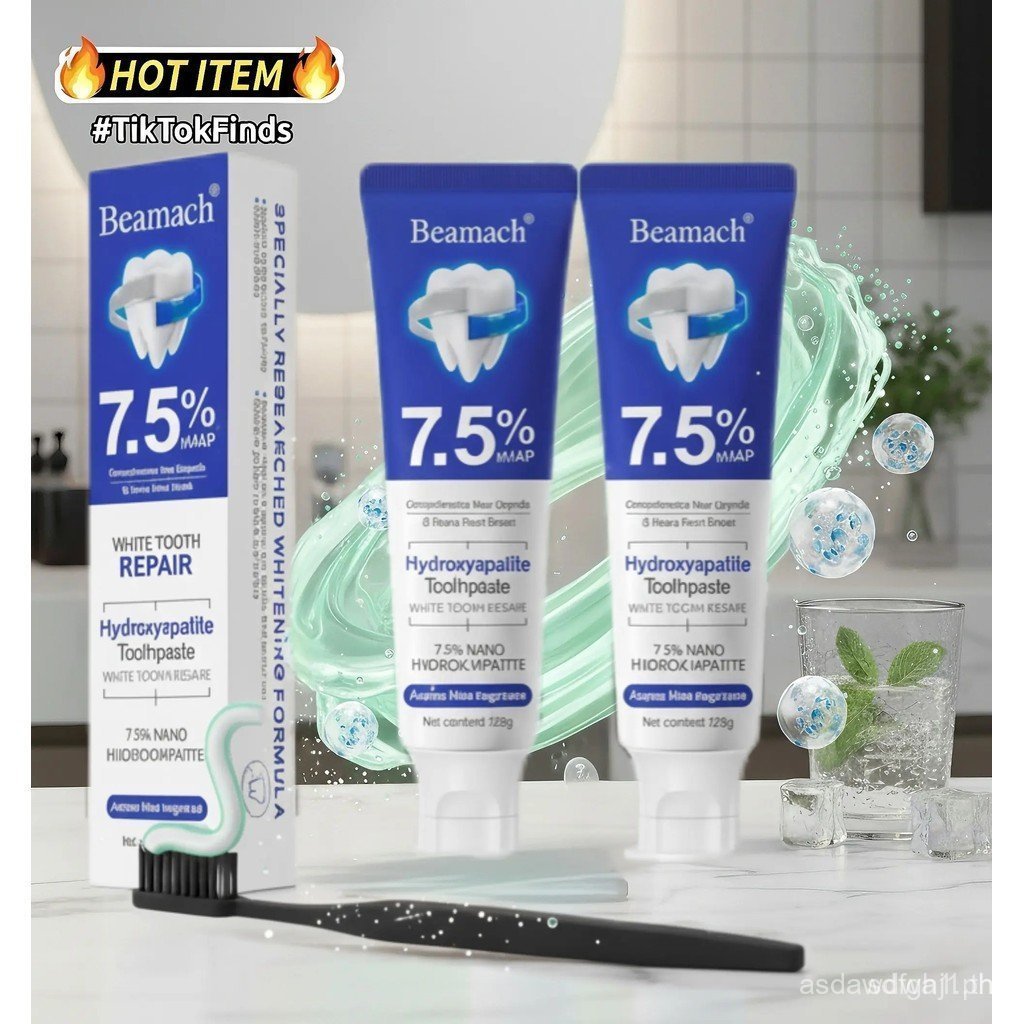 HydroxyapatiteBeamachยาสีฟันสําหรับEnamelRepair & ToothningRefreshingFlavourFluoride-Free4.23ozสูตรอ