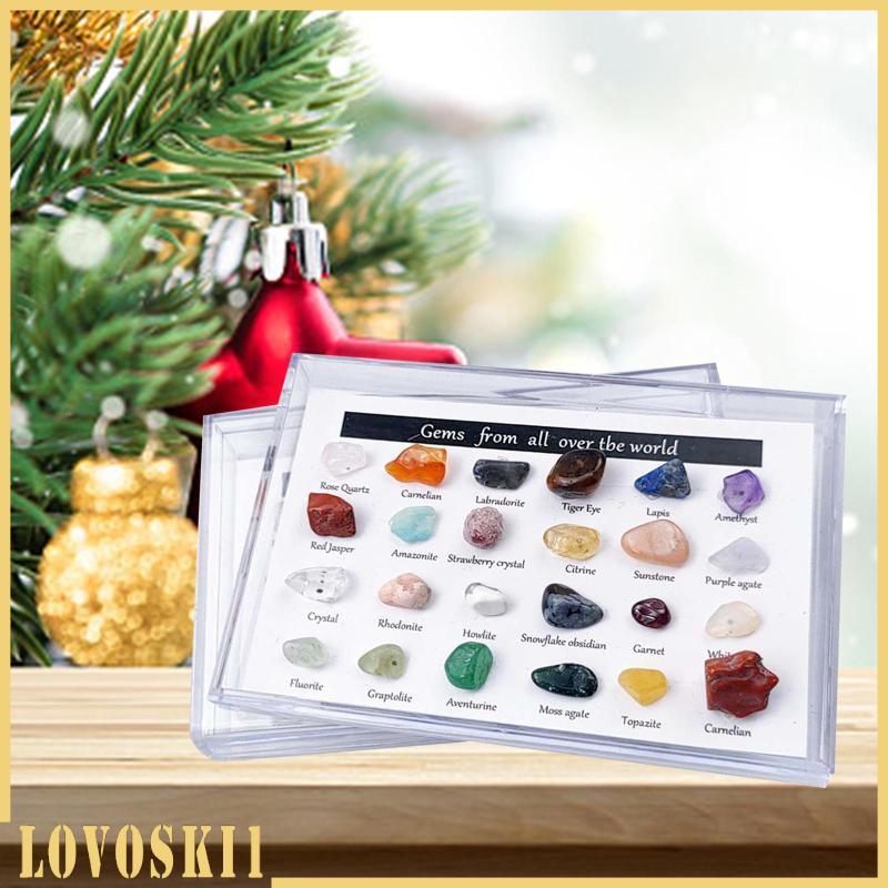 [Lovoski1] ปฏิทินจุติ 24x ภูมิศาสตร์ Rock Mineral Collection ชุดตกแต่ง Rock Collection Mineral Rock 
