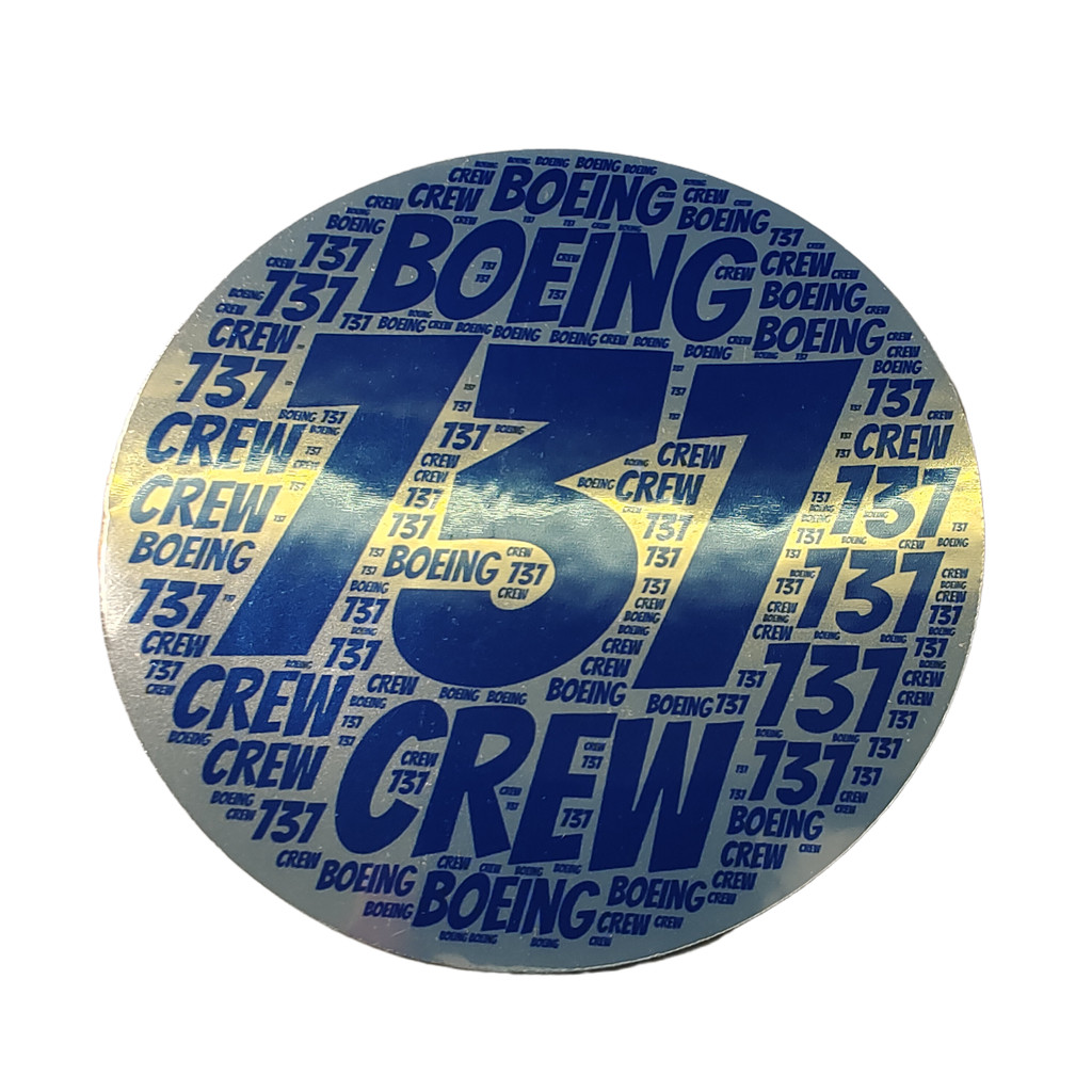 I Love Flight Boeing boeing737 Boarding Unit กระเป๋าเดินทางการ์ตูนเครื่องบินโลหะกันน้ํารอบสติกเกอร์