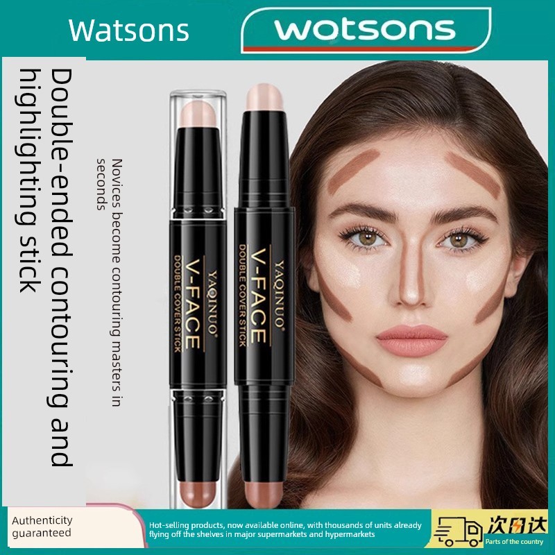 คอนทัวร์ contour Double-Headed Highlighting Contouring Stick Nose Shadow Shadow Brightening Face Thr