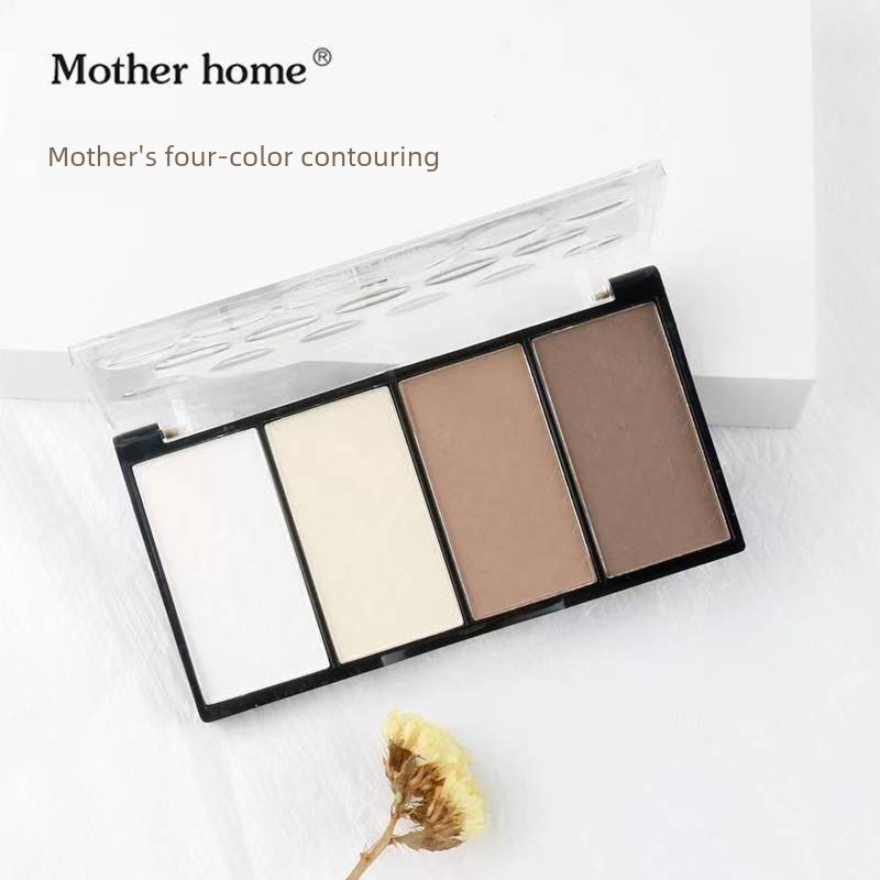 คอนทัวร์หน้า คอนทัวร์ Mothers Home Four-Color Contouring Plate Powder Matte Makeup Artist Nose Shado