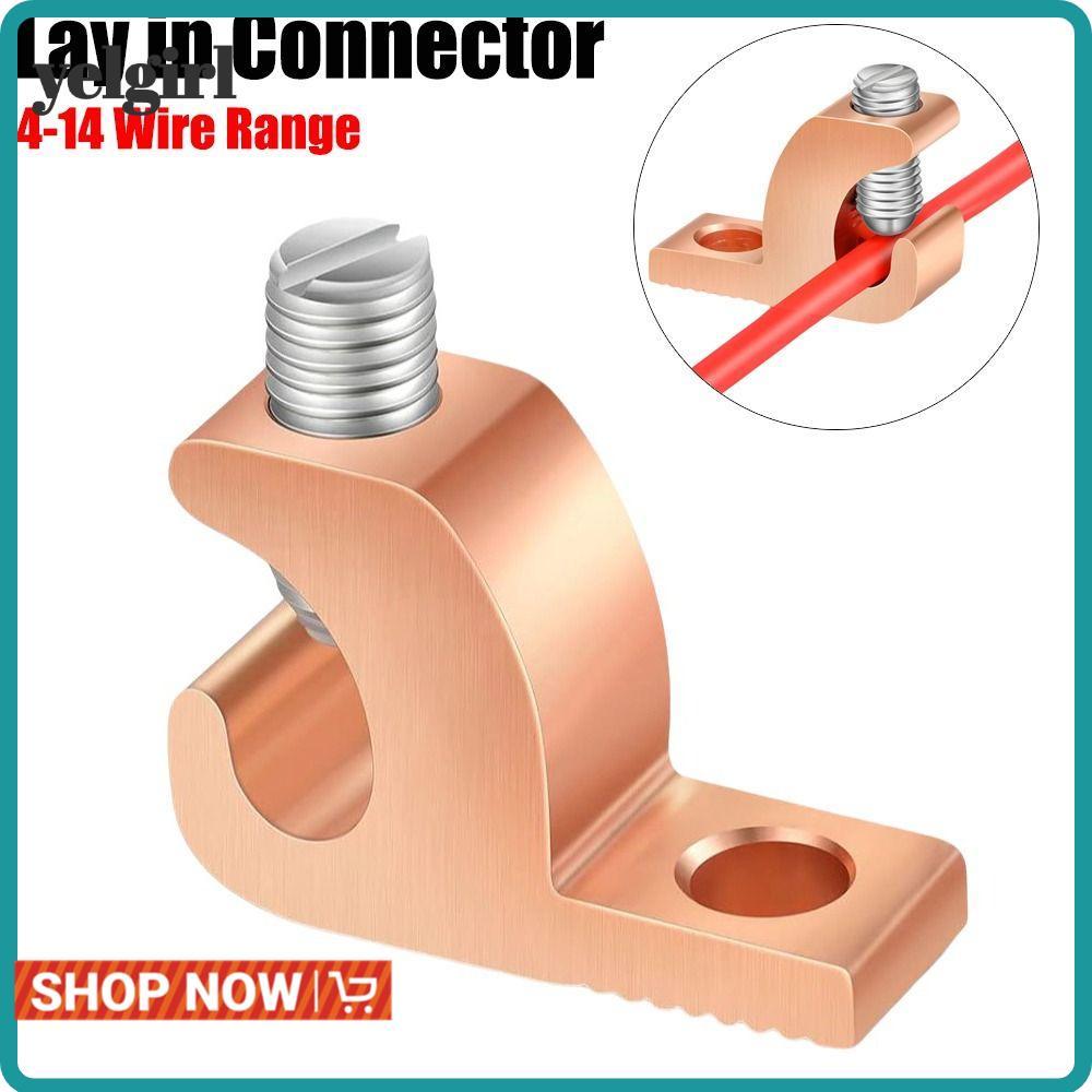 AGLYELGIRL Bonding Lug, Copper AWG Lay in Connector, 4-14 Wire Range Lay ใน Lugs