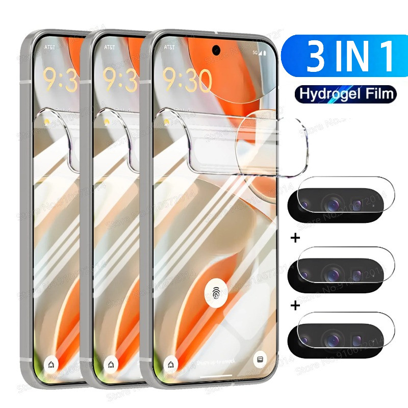3 in 1 คาร์บอนไฟเบอร์กลับฟิล์มสําหรับ Google Pixel 11a 9a 10a 9 10 11 Pro XL โทรศัพท์กลับ + ป้องกันหน้าจอด้านหน้าสําหรับ Google Pixel 8a 8 7a 7 6a 6 Pro คลุมทั้งหมด HD Soft Hydrogel ฟิล์ม