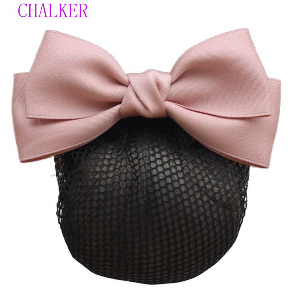 CHALKER Bowknot Spring Clip, Ribbon Korean Style Bun Snood, Sweet Hair Accessories Hairpin Ponytail 
