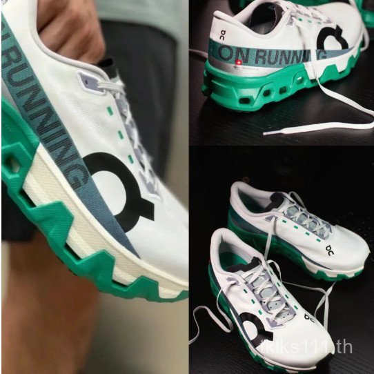 On Cloudmonster Hyper Low cut Marathon Training Competition รองเท้าวิ่งสีขาวสีเขียว 3HWL BT1D