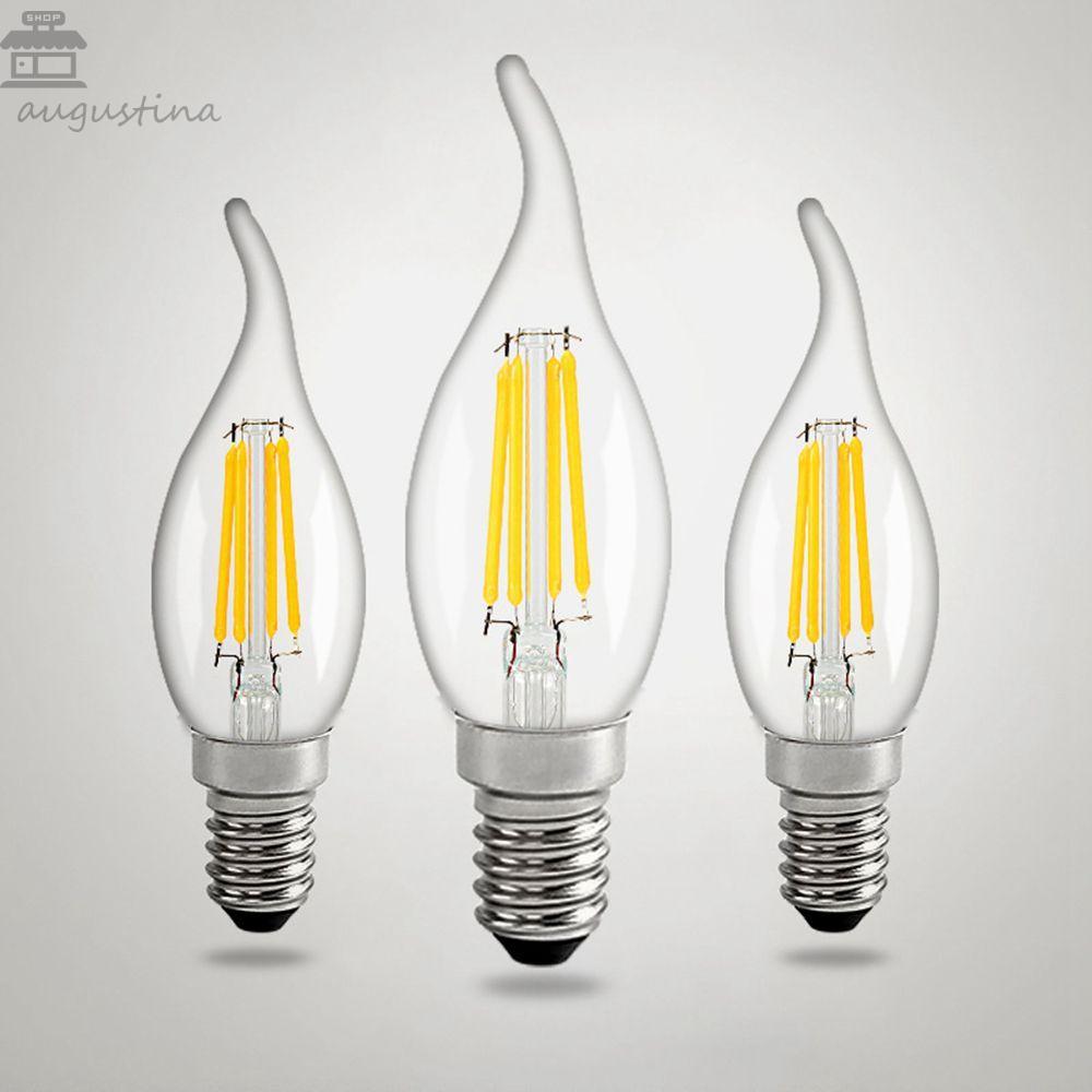 AUGUSTINA หลอดไฟ LED Flicker Candle Tail Home Retro Edison Creative Candle Light