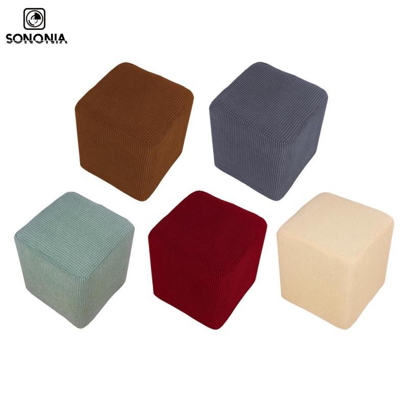 [SONONIA] Soft Jacquard Ottoman Covers Slipcover Elastic Bench Storage Cushion Replacement for Footr