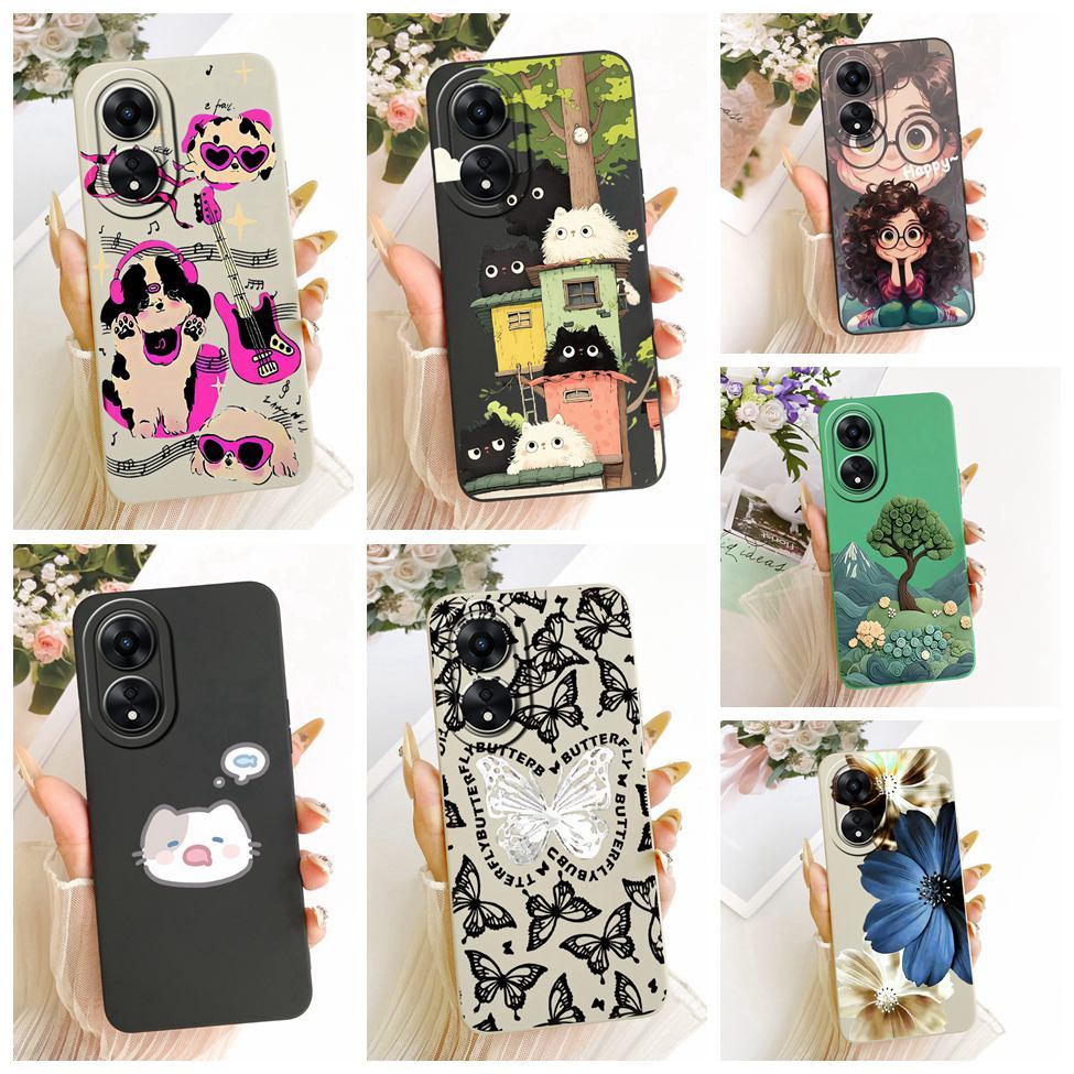 สําหรับOppo A78 5Gกรณีซิลิโคนแฟชั่นน่ารักรูปแบบตลกปลอกสําหรับOppo CPH2483 CPH2495