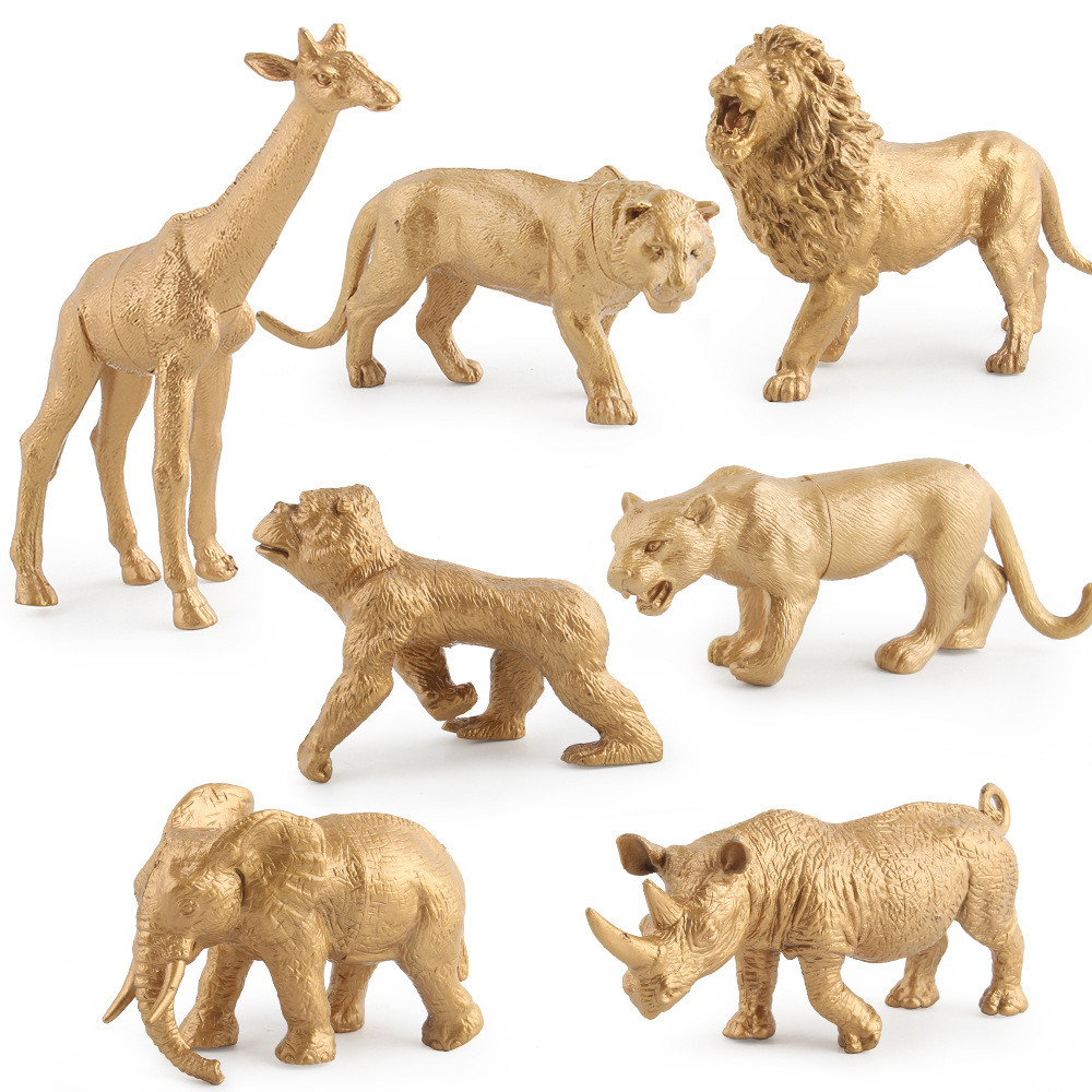 จัดหาเครื่องประดับโมเดลซาฟารีสีทอง Lion Rhino Giraffe เครื่องประดับของขวัญ 2026.7.19z0901a1
