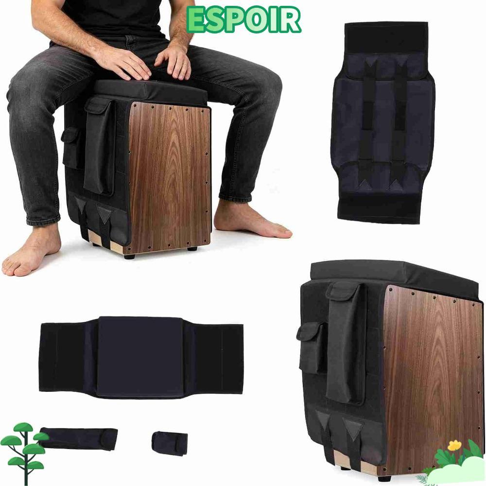 IESPOIRHA Cajon , Ergonomic Non-Slip Base Cajon Drum Seat Cushion,แบบพกพา2กระเป๋าด้านข้างน้ําหนักเบา