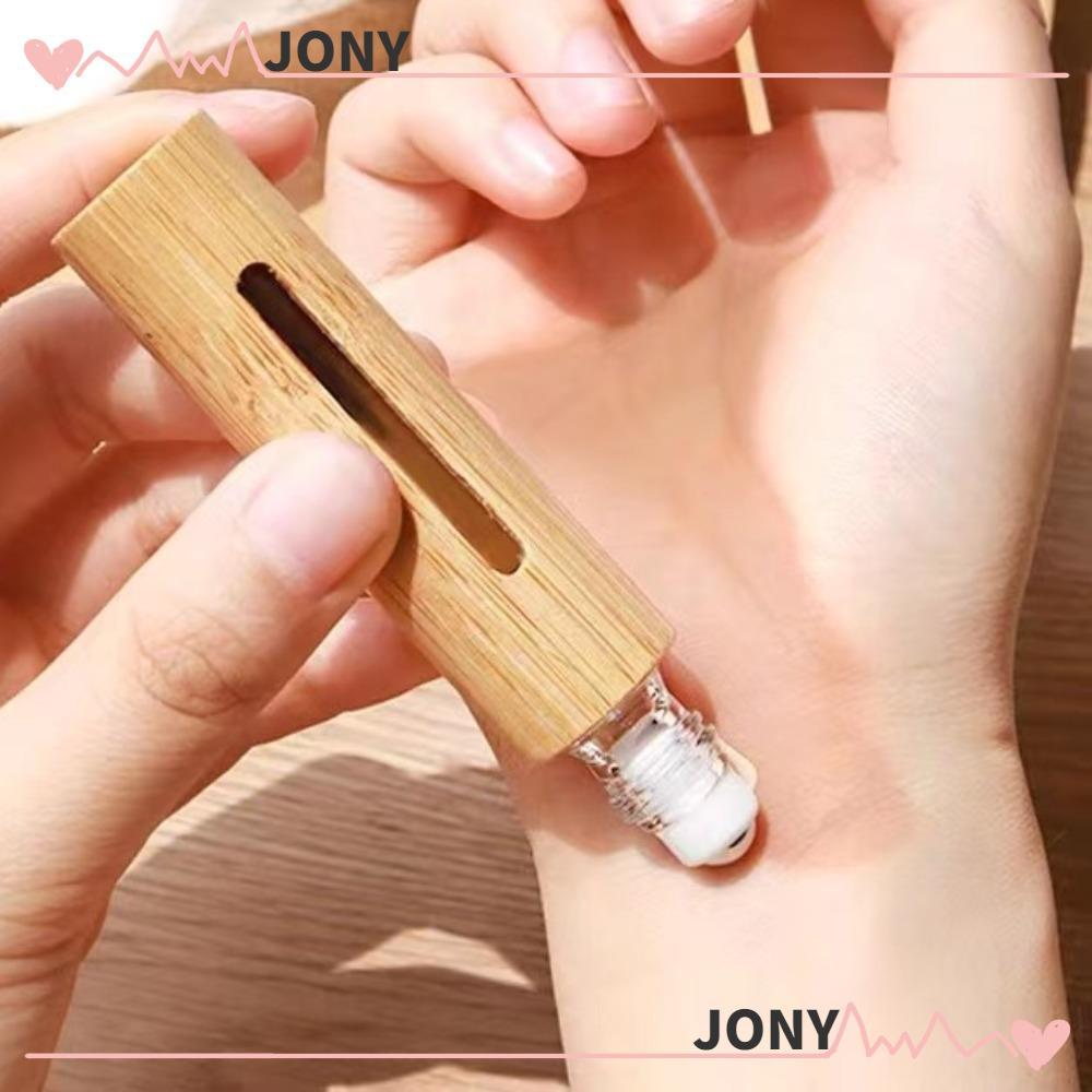 JONYPH ไม้ไผ่ม้วนบนขวด, Mini Travel Kit ขวดลูกกลิ้งแบบพกพาพร้อมลูกกลิ้งสแตนเลส 3ml/5ml/10ml/15ml ขวด
