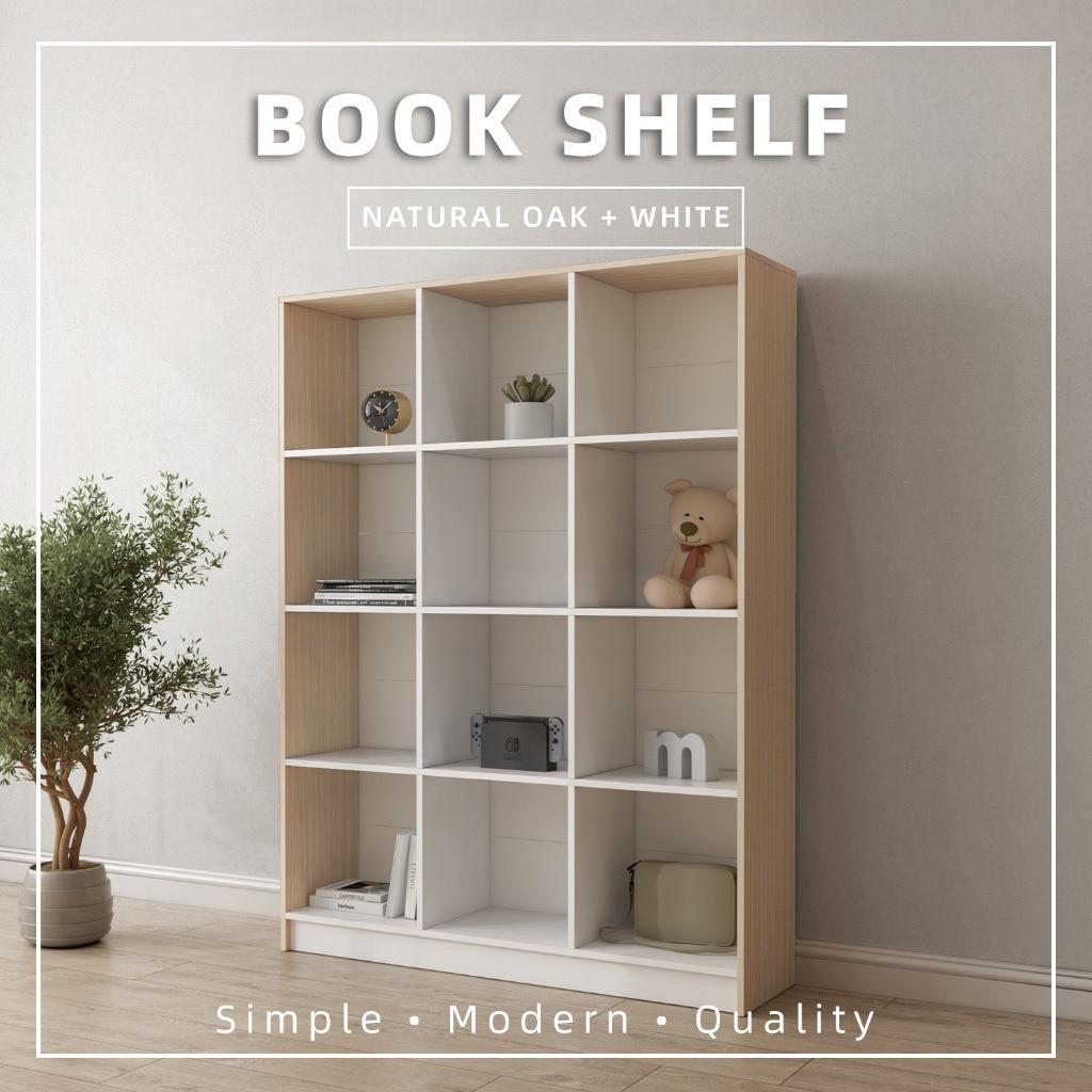 Book Shelf Book Rack Divider Cabinet with 12 Compartments - 1003