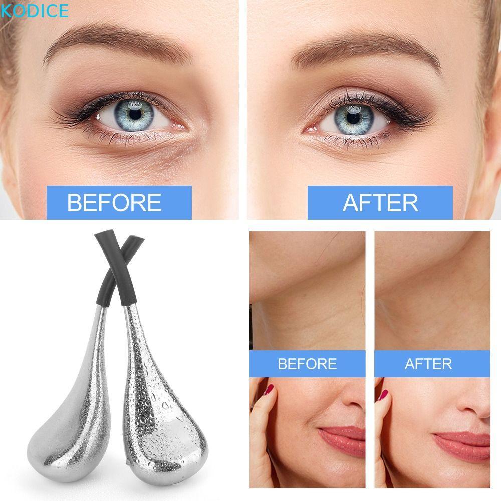 KODICE Ice Globes Spoon Massage, Freeze Puffiness Facial Globes Roller, Cryo Sticks Gold/Silver Stai
