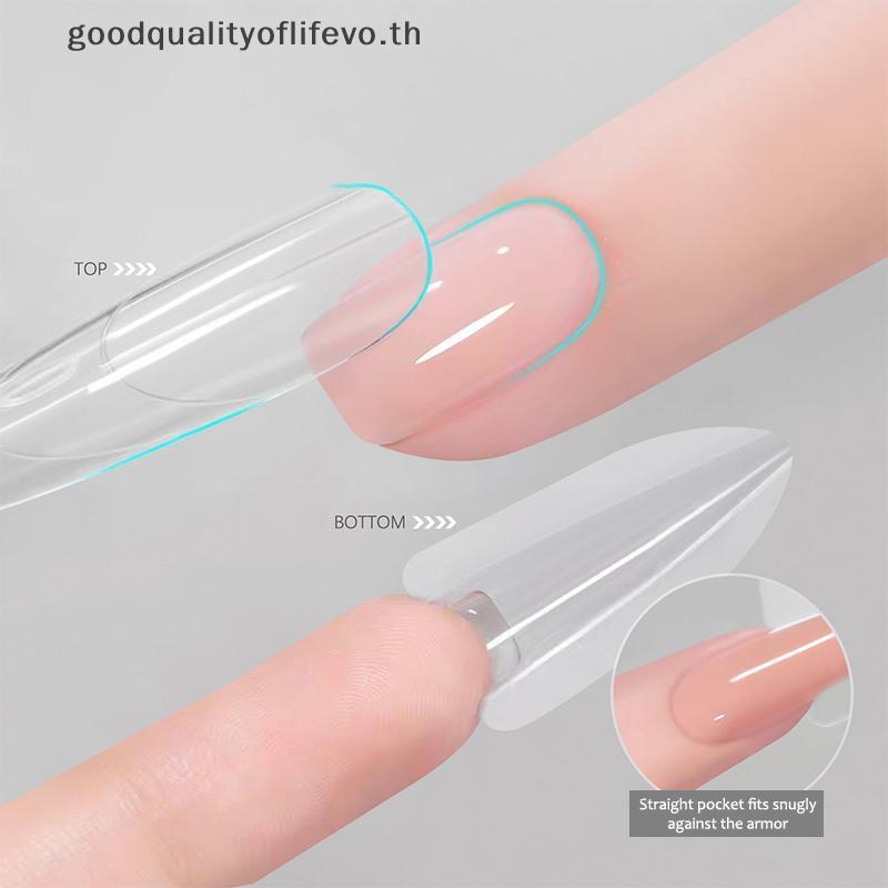 L&Z 180pcs/3Box Sandwich Dual Nail Forms 15Size Qui Extensions-Dual Forms T-shaped Ellipse Nail Form