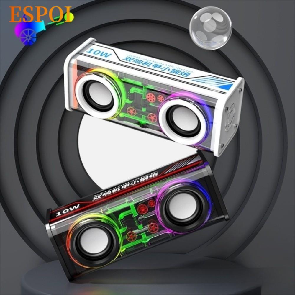 ESPOI Mecha Speakers, Double Bass Light Effect Bluetooth 5.0 Speakers, Mini Size Light Speakers Tran