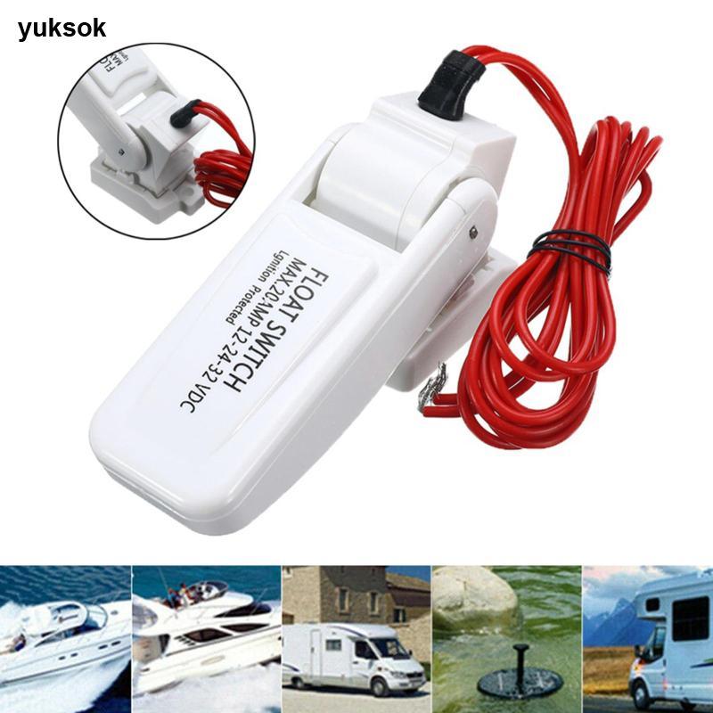 Yuksok ไฟฟ้า Auto Bilge ปั๊มลอยสวิทช์ Mercury ฟรีตัวควบคุมระดับน้ําสําหรับเรือยอชท์ PVC เรือปั๊ม — صورة 2