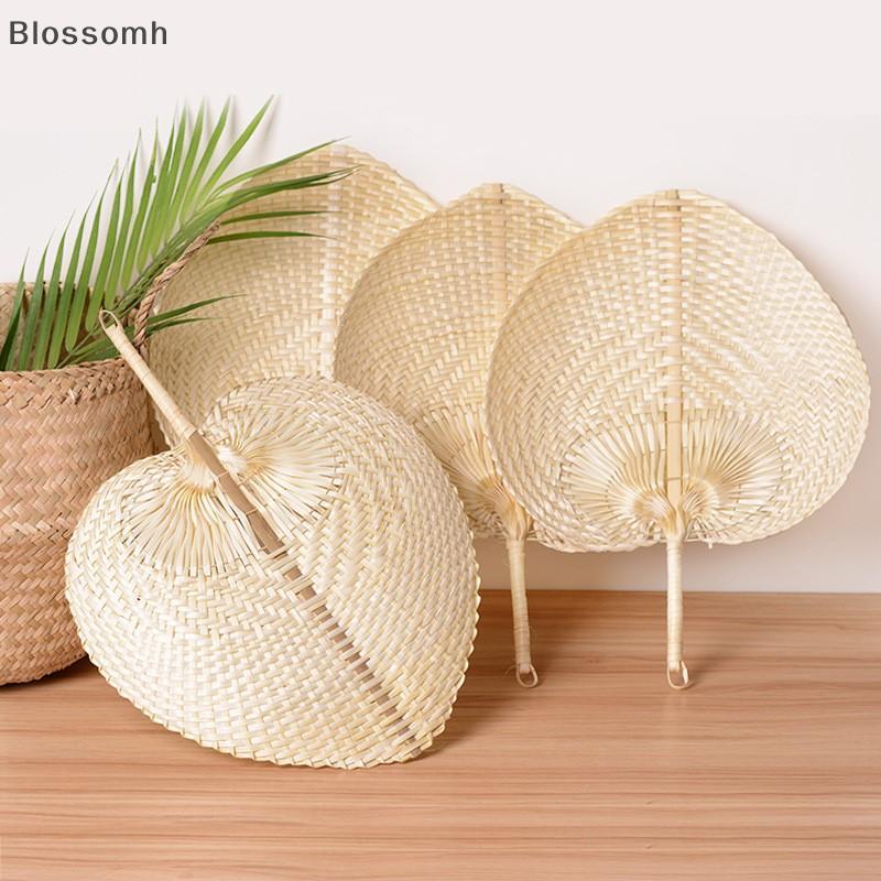 [Blossomh] Pushan Arts Hand Made Fan Peach Shaped Bamboo Fan Summer Cool Air Fan DIY