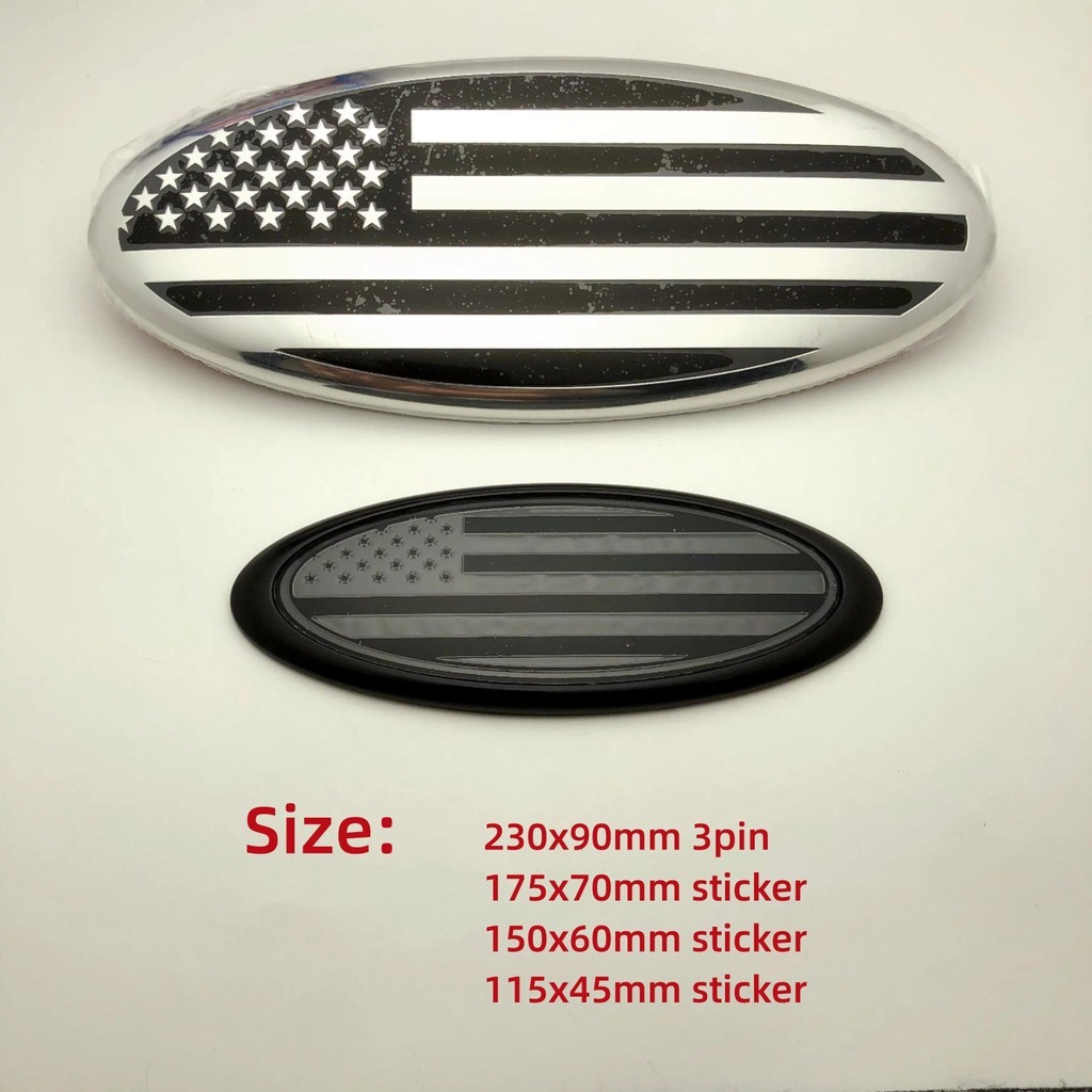 1 ชิ้น/เซ็ตรถด้านหลังกระจังหน้าอเมริกันธงสติกเกอร์ Fit ForF0cus Hood Badge F150 F250 Explorer EcoSpo