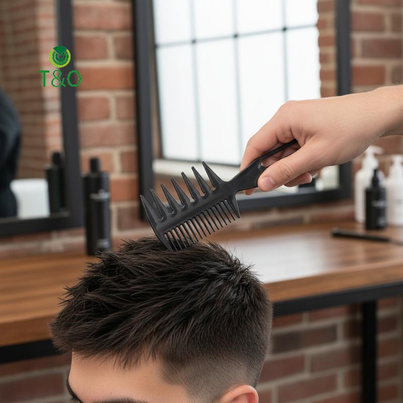 T&O 3PCS Salon Hair Styingb ชุดฟันกว้าง Detangler Texturebs สําหรับ Thi Long Hair Care