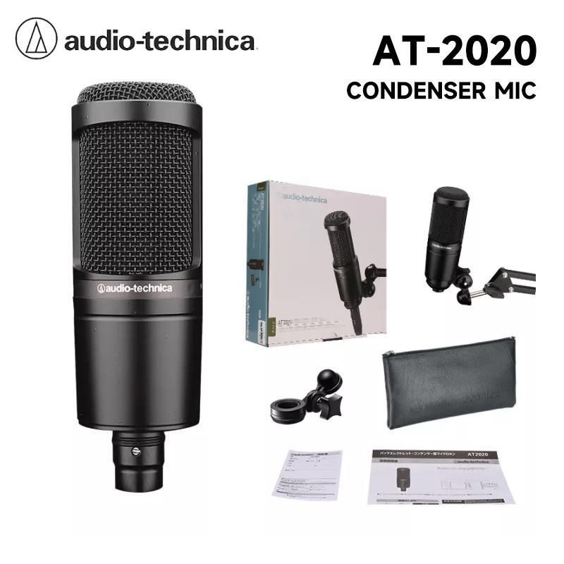 Audio-Technica AT2020 AT2035 ไมโครโฟนคอนเดนเซอร์ระดับมืออาชีพสําหรับสตูดิโอบันทึกและสตรีมมิ่ง