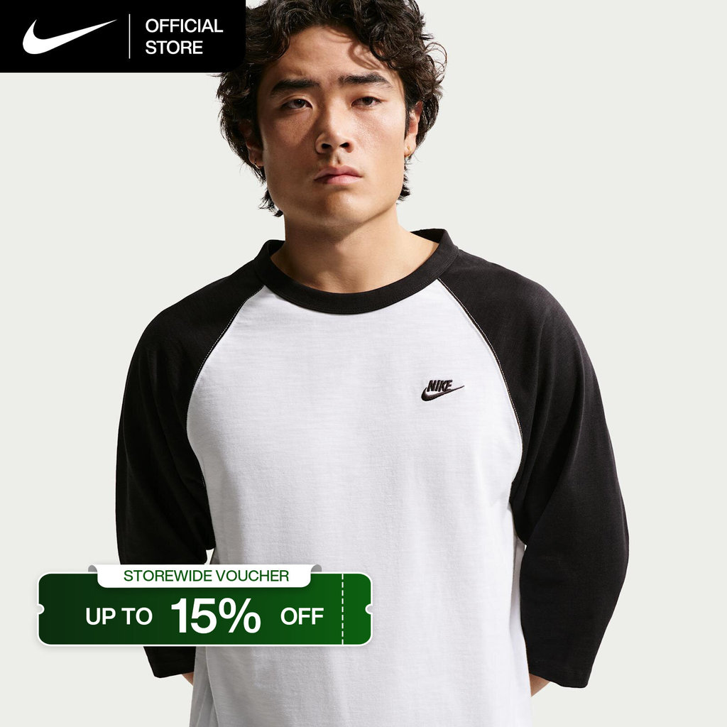 Nike Men's Sportswear Club 3/4-Sleeve Raglan Top - Black [IF0756-010]