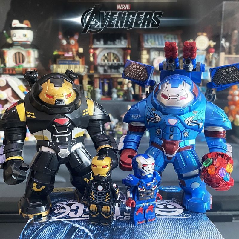 Iron Man Anti-Hulk Mecha Blue Beetle Luffy Venom Thor ใช้งานร่วมกับ Lego Building Block ของเล่น Mini