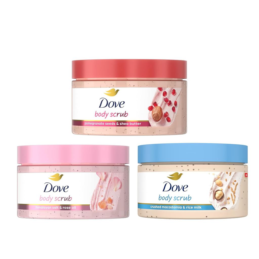 Dove Mixed Body Scub Trial Pack 3 แพ็คสําหรับผู้หญิง 3.5 ออนซ์ TLZF