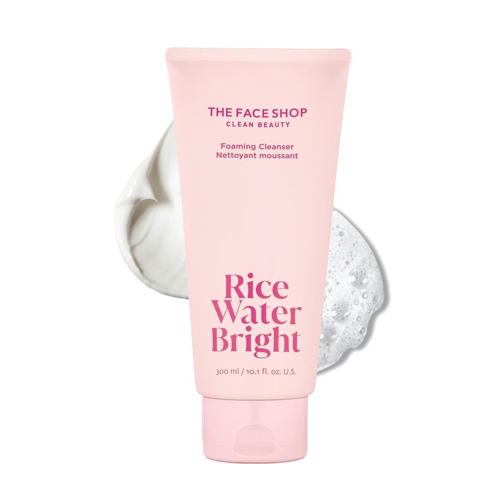 THE FACE SHOP Rice Water Bright Foaming Cleanser, Face Wash, 10.1 fl. ออนซ์ 76WB