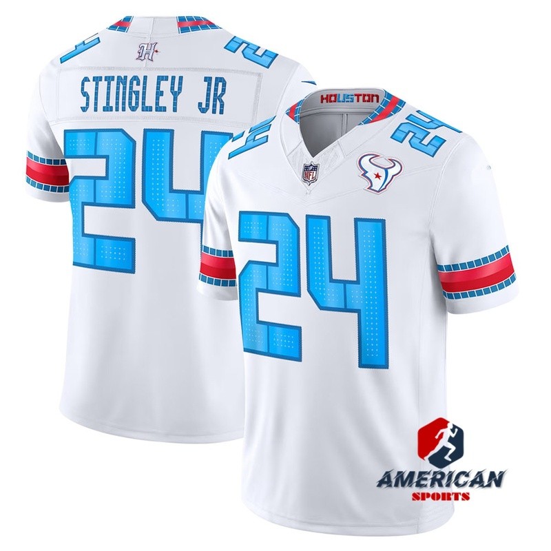 ผู้ชาย Houston Texans Derek Stingley Jr. เจอร์ซีย์สีขาวฟุตบอลอเมริกันมีจํานวนจํากัด