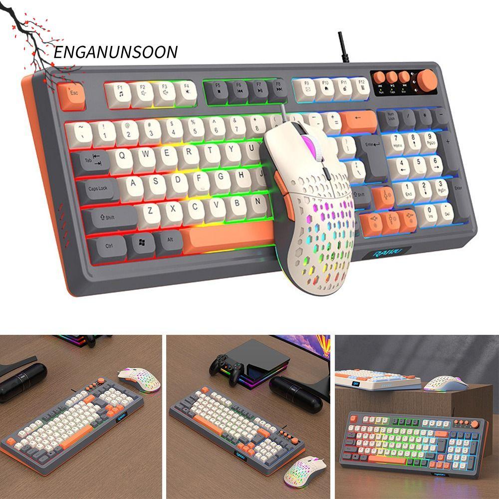 ENGANUNSOON RAID T98 คีย์บอร์ด, คีย์บอร์ดเมาส์ชุด, การเชื่อมต่อ USB 98 เค้าโครงคีย์ Backlight Gaming