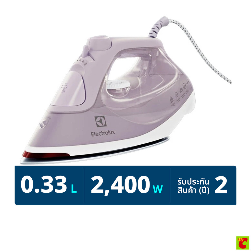 อีเลคโทรลักซ์ เตารีด 2400 วัตต์ รุ่น E6SI3-61SL สีม่วง