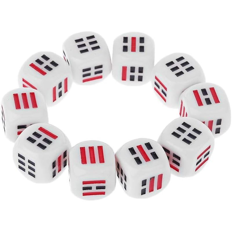 10 ชิ้น D6 ลูกเต๋าสําหรับ Easy Fortune-Telling สําหรับ Divination ลูกเต๋า Gua แปด T ถ้วยลูกเต๋า