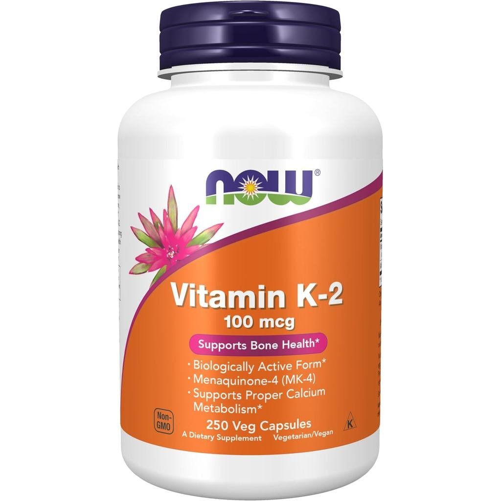 NOW s K2 100 mcg Menaquin4 (MK4) พอร์ต B Health* 250 แคปซูลผัก