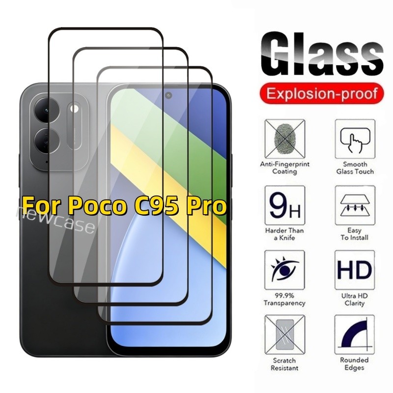1-3 ชิ้นป้องกันกระจกสําหรับ Xiaomi Poco C95 Pro C95Pro 4G 2026 PocoC 95Pro PocoC95Pro ฟิล์มกระจกนิรภ