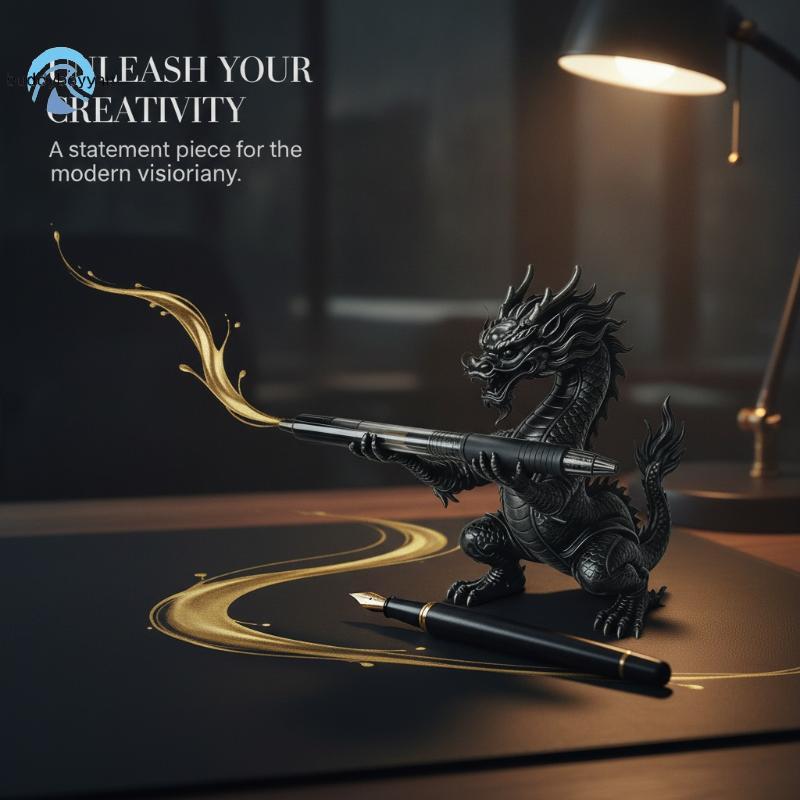 Teeny-weeny 3D พิมพ์สไตล์วินเทจมังกรผู้ถือปากกา Oriental Myth Design 1 PC Multifunctional Desktop Or