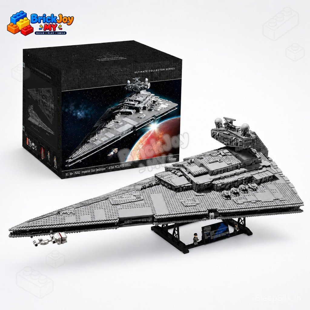 พร้อมสต็อก75252 Imperial Star Destroyer Building Blocks UCS Space Battleship Model Construction Toy 