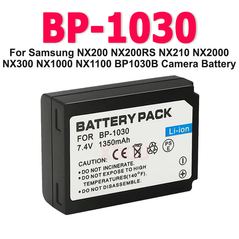 BP-1030 แบตเตอรี่ 1350mAh แบตเตอรี่สําหรับ Samsung NX200 NX200RS NX210 NX2000 NX300 NX1000 NX1100 BP