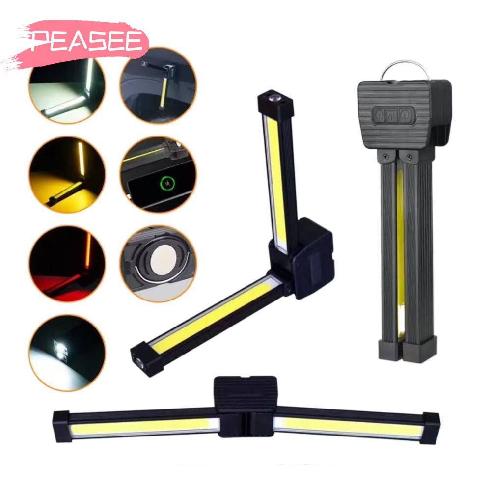 PEEEE ไฟฉาย,พร้อมตะขอแขวน 7th Gear Dimming Gym Lamp, LED แม่เหล็กดูดรุ่น 180 องศาพับไฟทํางาน
