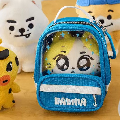 🔥ส่งด่วน ส่งทันที🔥【ENHYPEN】Pouch Bag กระเป๋าตุ๊กตา กระเป๋าเก็บตุ๊กตาผ้าฝ้าย หน้าต่างใสสีฟ้า การ์ตูน 
